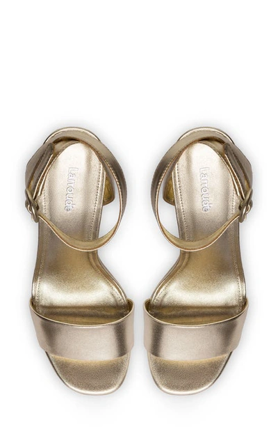 Shop Larroude Dolly Ankle Strap Platform Sandal In Platina