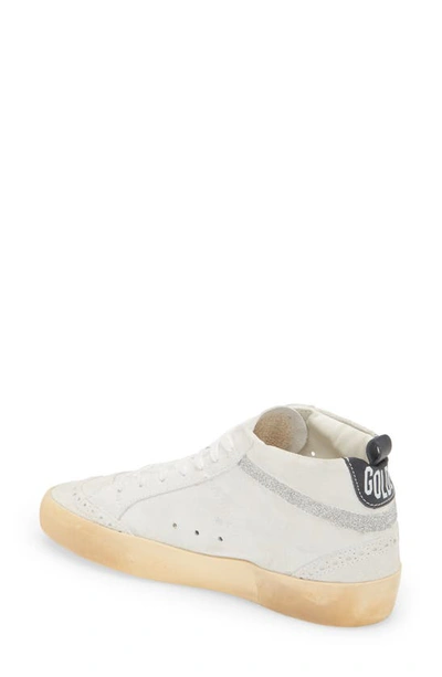 Shop Golden Goose Mid Star Sneaker In White/ Silver Crystal