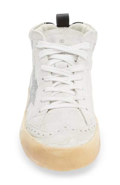 Shop Golden Goose Mid Star Sneaker In White/ Silver Crystal