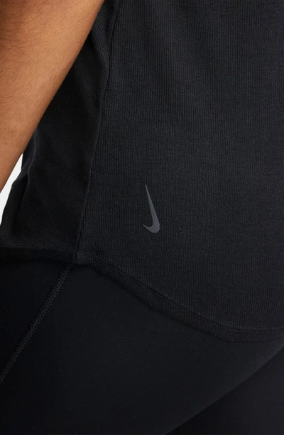 Shop Nike Yoga Luxe Dri-fit Tank In Black/ Dark Smoke Grey