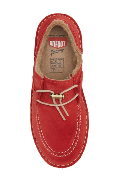 Shop On Foot Zen Water Resistant Faux Fur Sneaker In Red