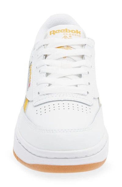 Shop Reebok Club C Double Platform Sneaker In White/ochre/ Gum-06