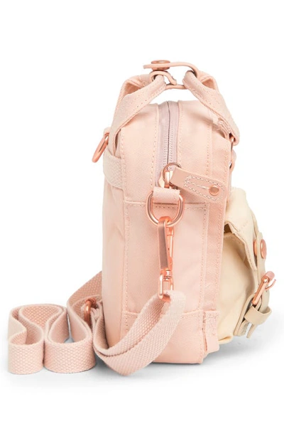 Shop Doughnut Macaroon Tiny Nature Pale Series Leather Trimmed Crossbody Bag In Soft Sunrise X Hazy