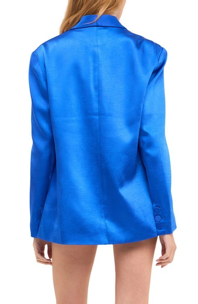 Endless Rose The Satin Blazer In Blue