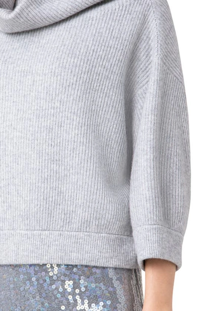 Shop Akris Rib Oversize Cowl Neck Cashmere Sweater In 081 Light Melange