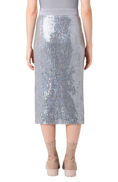 Shop Akris Sequin Midi Skirt In Light Melange