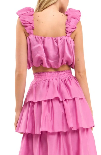 Endless Rose Bubble Crop Tank In Orchid