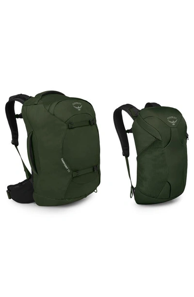 Shop Osprey Farpoint 55-liter Travel Backpack In Gopher Green