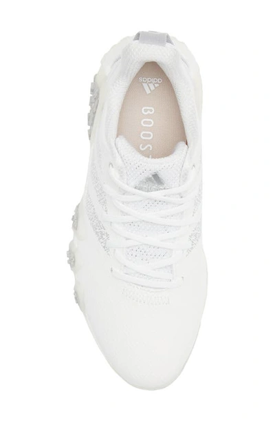 Shop Adidas Golf Codechaos 22 Waterproof Spikeless Golf Shoe In White/ Silver Met/ Grey