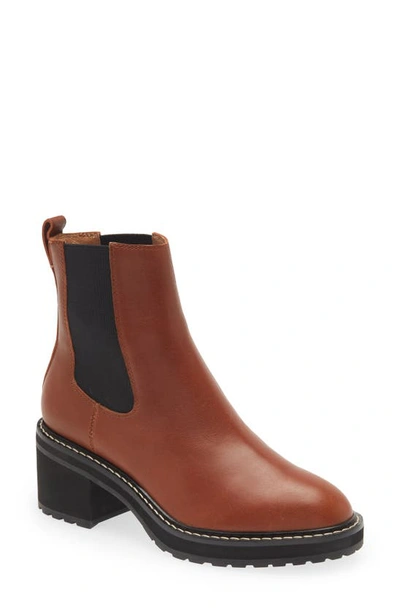 Shop Madewell Kristin Chelsea Boot In Dried Maple