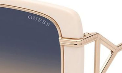 Shop Guess 57mm Gradient Lens Square Sunglasses In Ivory / Gradient Blue
