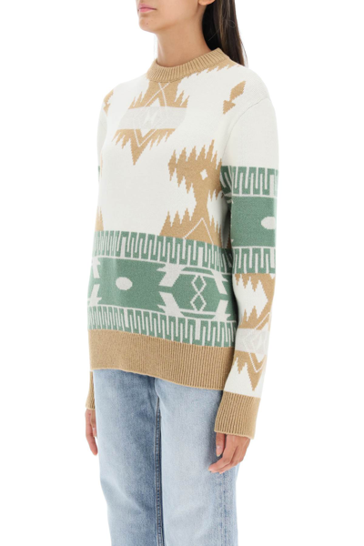 Shop Alanui Icon Jacquard Wool Sweater In Multicolor