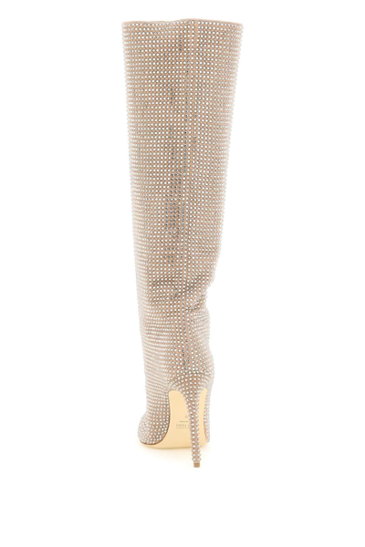 Shop Paris Texas Crystal Suede Holly Boots In Beige