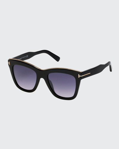 Shop Tom Ford Julia Gradient Acetate Sunglasses In Black