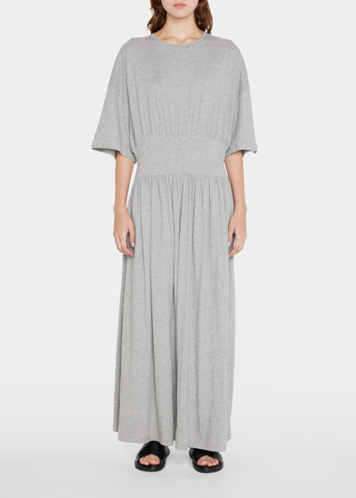 Shop Totême Cotton T-shirt Dress In Light Grey Melang