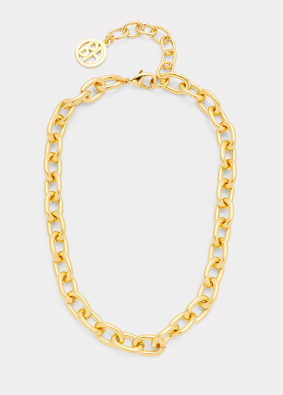 Shop Ben-amun Oval Link Necklace With Lobster Clasp In Yg
