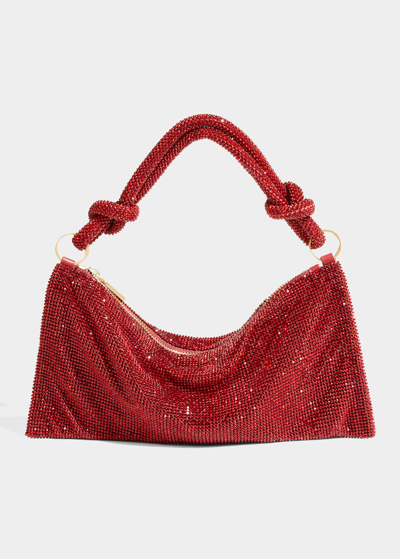 Shop Cult Gaia Hera Nano Knotted Embellished Shoulder Bag In Scarlet