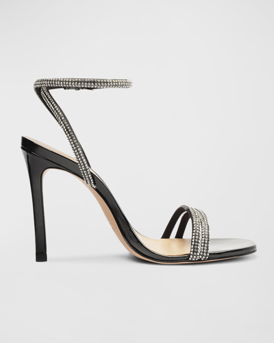Shop Schutz Altina Glam Crystal Ankle-strap Sandals In Cristal/sweet Ros