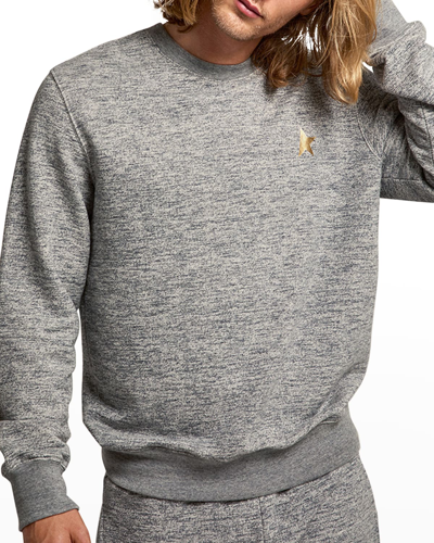 Shop Golden Goose Men's Star Cotton-stretch Sweatshirt In Medium Grey Melan
