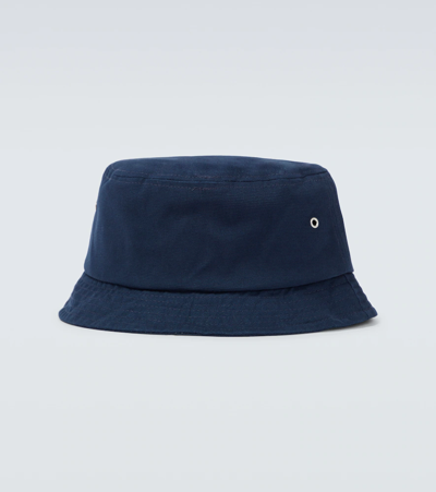 Shop Kenzo Boke Flower Cotton Bucket Hat In Midnight Blue