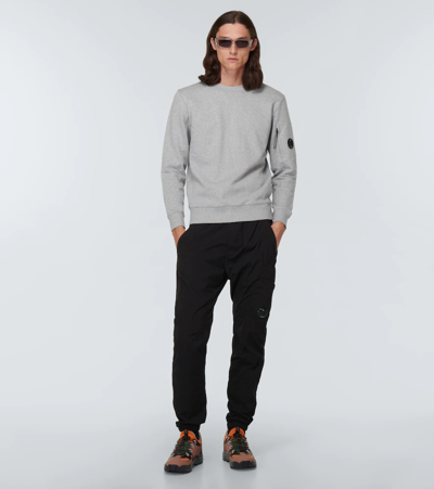 Shop C.p. Company Cotton Sweatshirt In Grey Melange