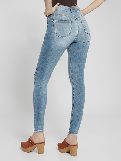 New York And Company Tall Curvy High-waisted Super-skinny Ankle Jeans In  Blue | ModeSens