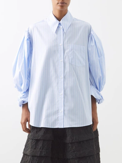 Simone Rocha Masculine Shirt With Rolled Up Signature Sleeve In 
