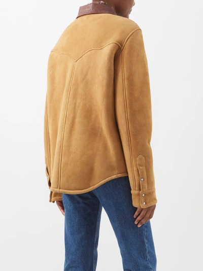 FORTELA SHEARL LEATHER-TRIMMED SHEARLING JACKET 