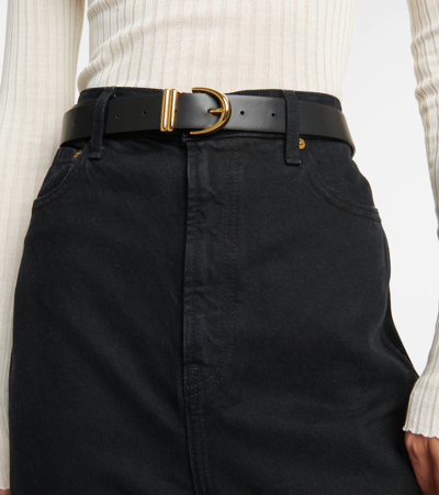 The Bambi Belt in Black Leather with Gold– KHAITE