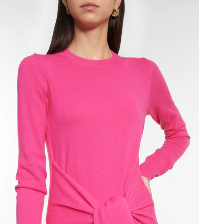 Shop Jw Anderson Virgin Wool Midi Dress In Hot Pink