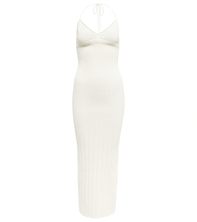 Shop Khaite Olympia Cotton-blend Maxi Dress In Ivory