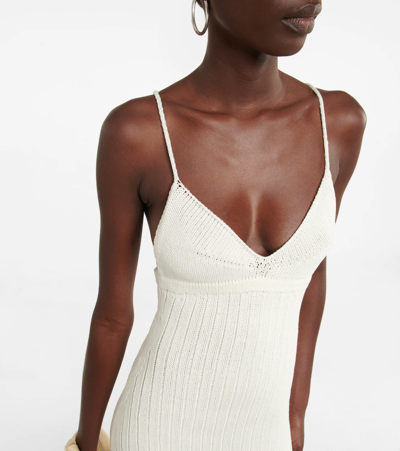 Shop Khaite Olympia Cotton-blend Maxi Dress In Ivory