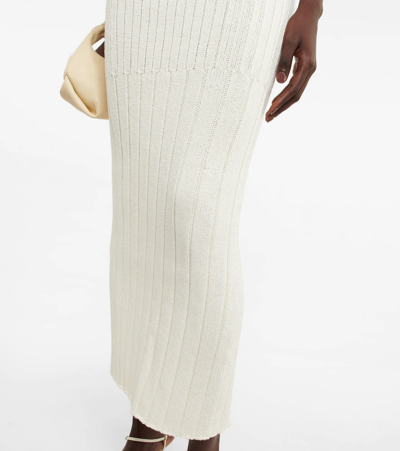 Shop Khaite Olympia Cotton-blend Maxi Dress In Ivory