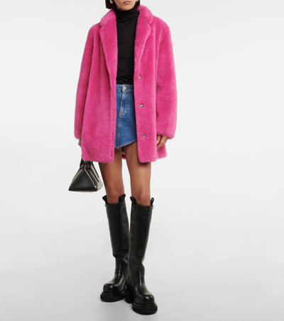 Shop Yves Salomon Wool Coat In Dalhia