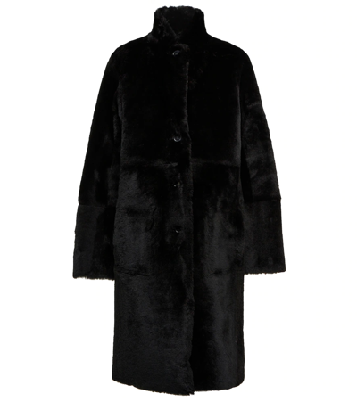 Joseph Shearling Brittany Polar Coat In Black