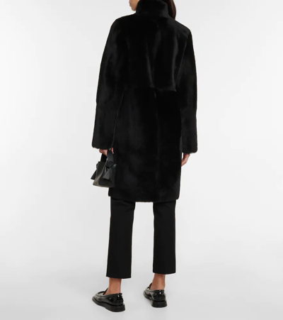 Shop Joseph Britanny Reversible Leather And Shearling Coat In Black