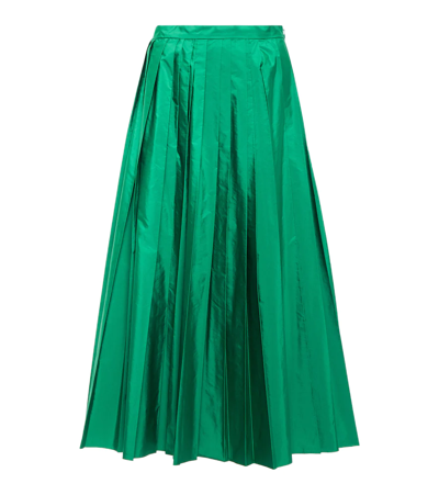 MAX MARA PLEATED TAFFETA MIDI SKIRT 