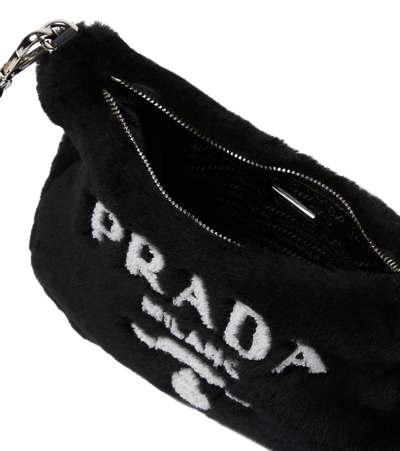 Prada Re-edition 2005 Small Shoulder Bag In Nero+bianco