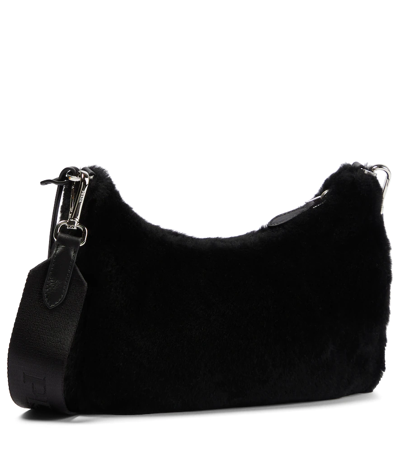 Prada Re-edition 2005 Small Shoulder Bag In Nero+bianco