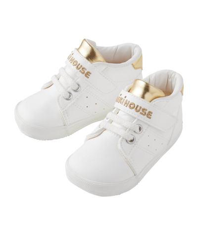 Shop Miki House Velcro Sneakers In Gold