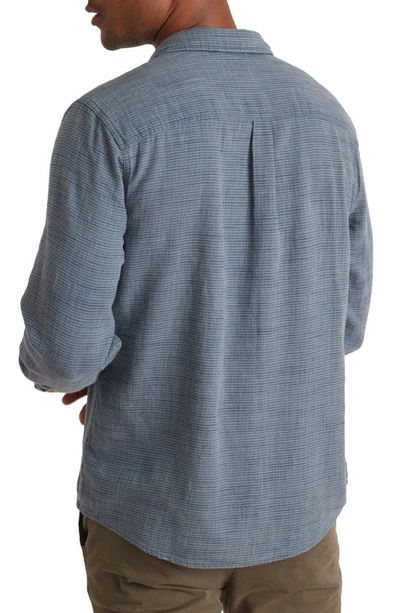 Shop Marine Layer Mini Stripe Cotton Selvage Button-up Shirt In China Blue Stripe