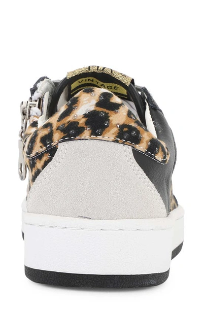 Vintage Havana Kids' Halee Low Top Sneaker In Black/ Leopard Multi