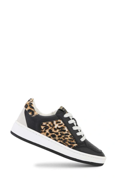 Vintage Havana Kids' Halee Low Top Sneaker In Black/ Leopard Multi