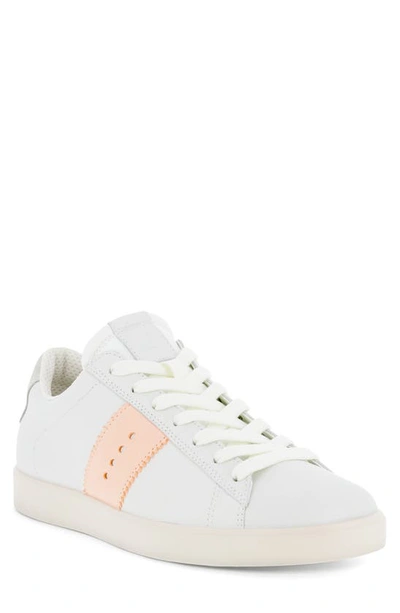 Shop Ecco Street Lite Retro Sneaker In White/ Peach Nectar