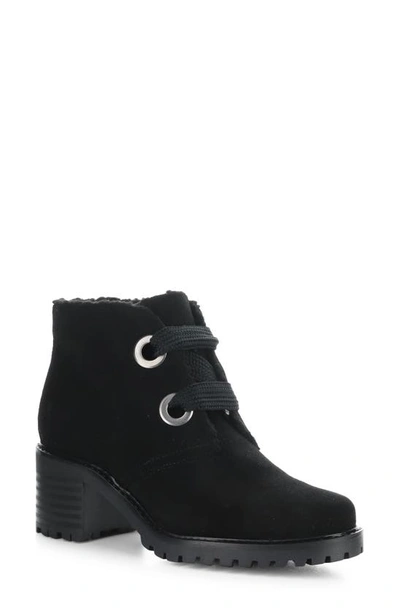 Shop Bos. & Co. Index Leather Ankle Boot In Black Suede/ Mini Sherpa