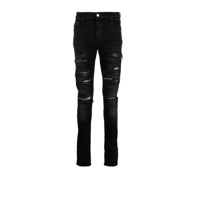 Shop Amiri Black Mx1 Thrasher Skinny Jeans