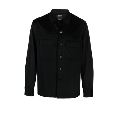 Shop Zegna Black Oasi Cashmere Overshirt