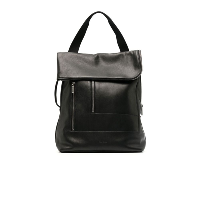 Shop Rick Owens Black Cargo Leather Backpack
