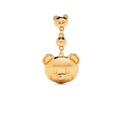 Shop Moschino Gold-tone Teddy Bear Drop Earrings