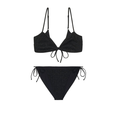 Shop Balenciaga Minimal Self-tie Bikini - Women's - Polyamide/metal In Black